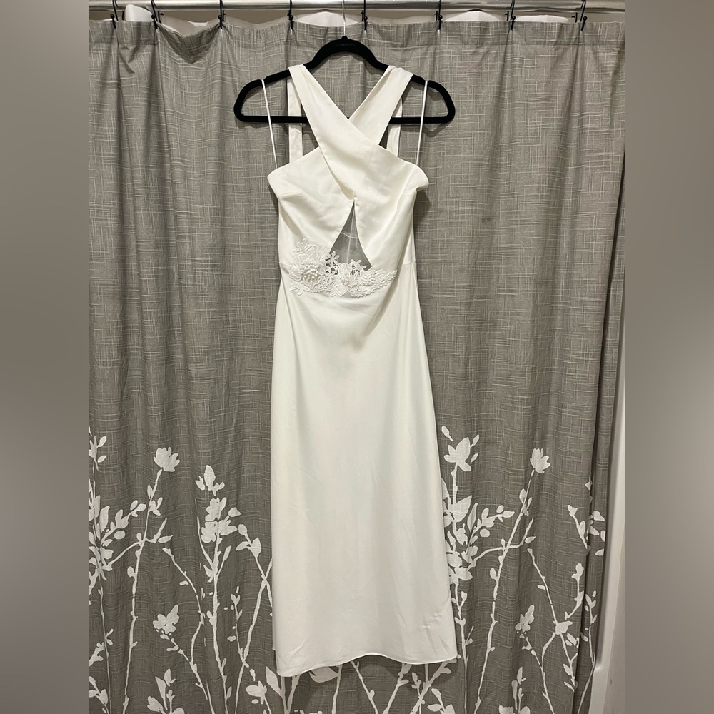 Rya Collection Elegant White/Ivory Lace Detail Chemise